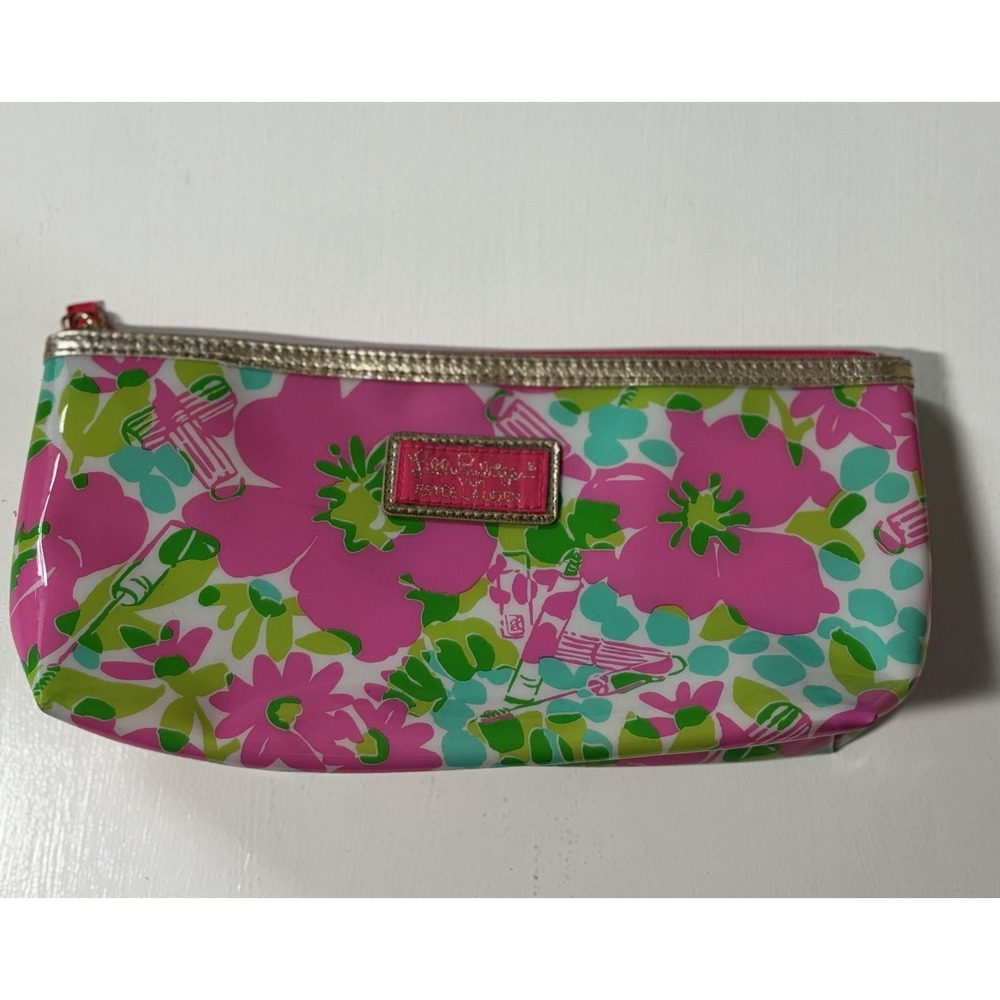 Lily Pulitzer For Estee Lauder Floral Cosmetic Bag Zip Up